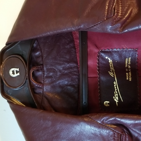 Etienne Aigner Leather Jacket size 14 - Picture 2 of 6